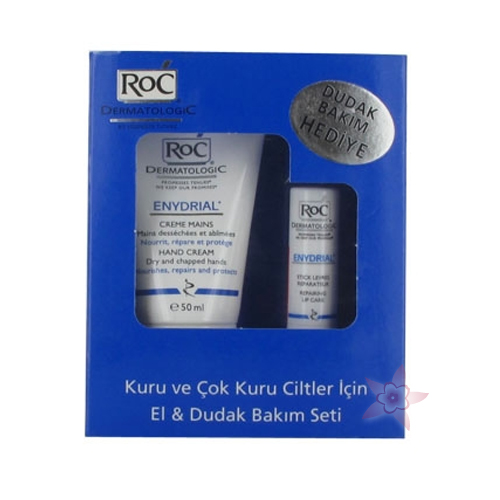 RoC Dermatologic Enydrial Hand Cream - El Kremi 50 ml +Dudak Bakım Lipstick Hediye 15 ml