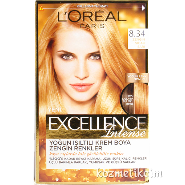 L'Oréal Excellence Intense Saç Boyası 8.34 Zengin Sıcak Sarı