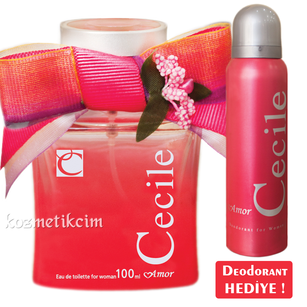 Cecile Amor Edt 100 ml Bayan Parfümü + Deodorant Hediye