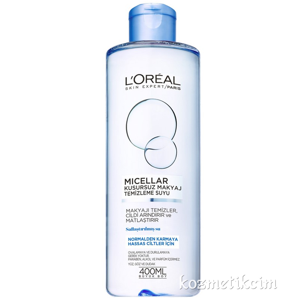 L'Oréal MICELLAR Kusursuz Makyaj Temizleme Suyu Normalden Karmaya 400 ml 