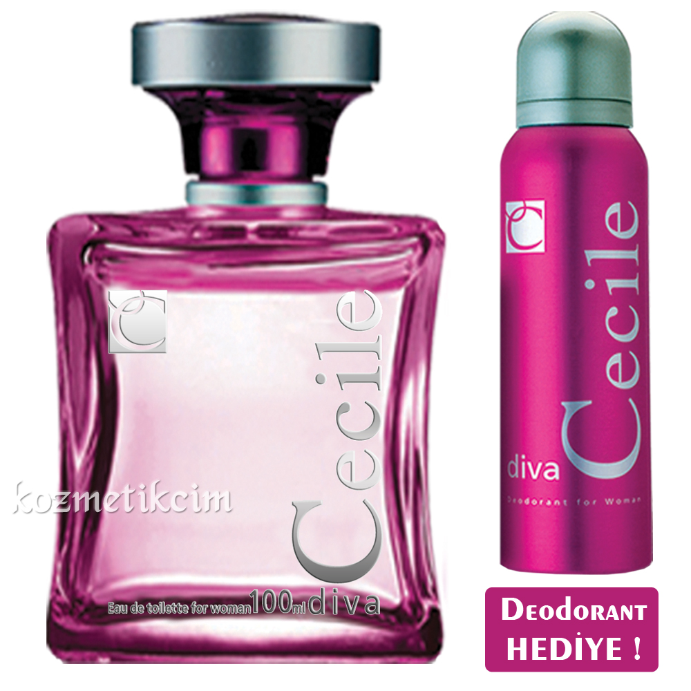Cecile Diva Edt 100 ml Bayan Parfümü + Deodorant Hediye