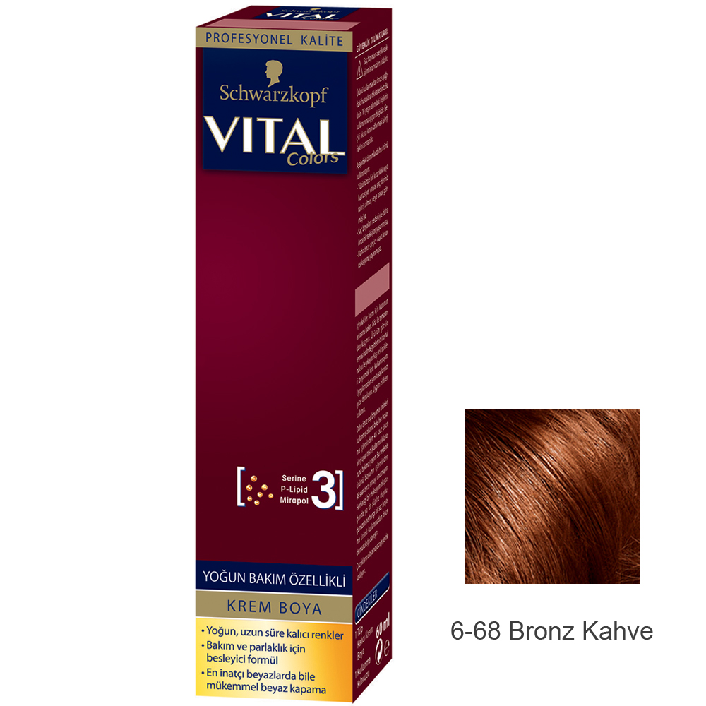 Schwarzkopf Vital Colors Krem Saç Boyası 6-68 Bronz Kahve