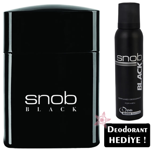 Snob Black Men Edt 100 ml Erkek Parfümü-Deo Spray 150 ml Hediye 