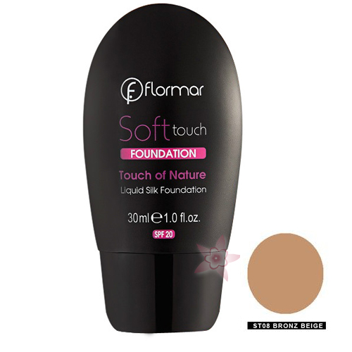 Flormar Soft Touch Fondöten Spf 20 - 30 ml  08-Bronz-Beige