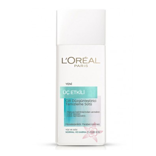 L'Oréal Üç Etkili Cilt Düzgünleştirici Temizleme Sütü 200 ml Normal Ve Karma Cilt 