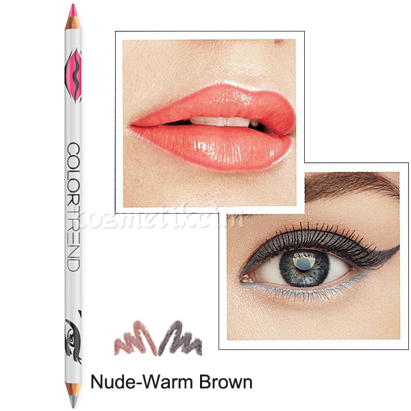 AVON Color Trend Dudak Kalemi ve Göz Kalemi Nude-Warm Brown