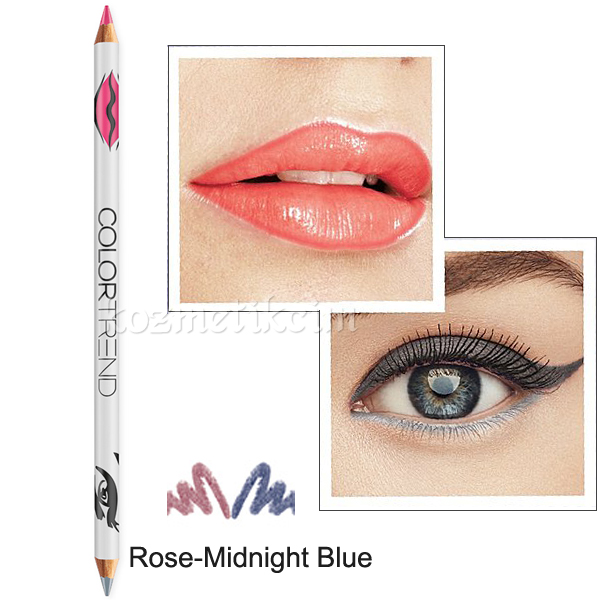 AVON Color Trend Dudak Kalemi ve Göz Kalemi Rose-Midnight Blue