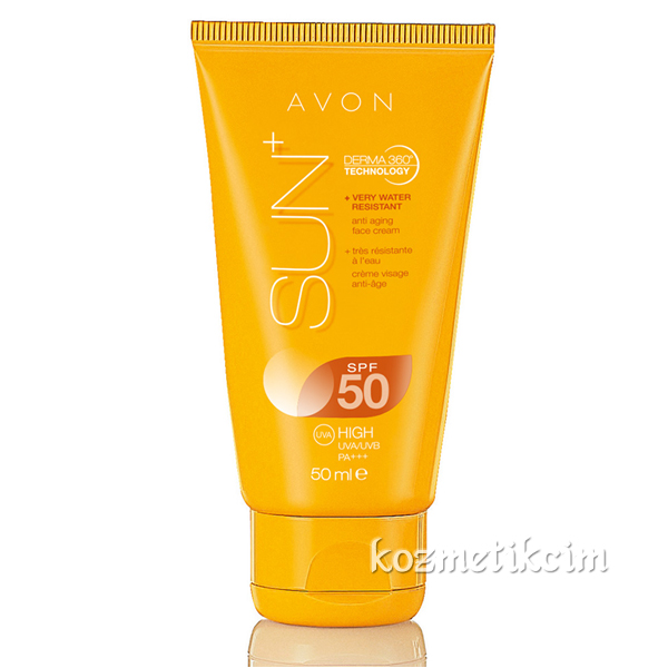 AVON Sun+ Anti Aging Yüz için Yaşlanma Karşıtı Güneş Kremi SPF50 - 50ml