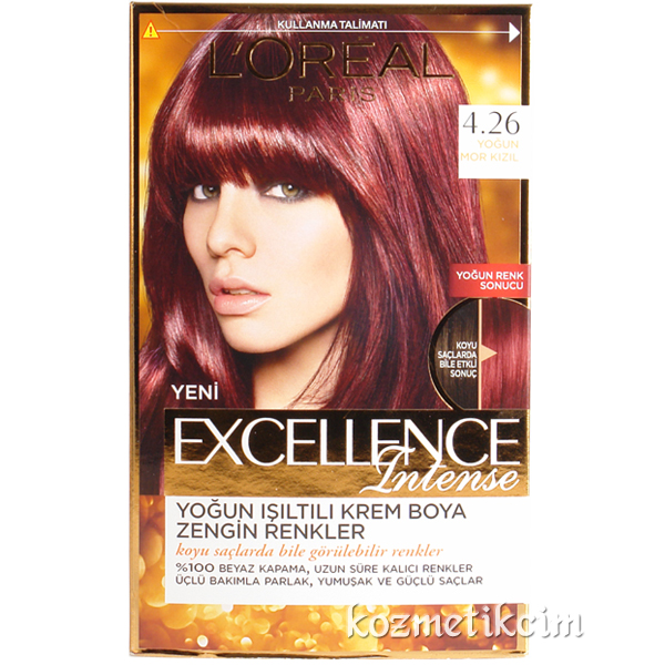L'Oréal Excellence Intense Saç Boyası 4.26 Yoğun Mor Kızıl