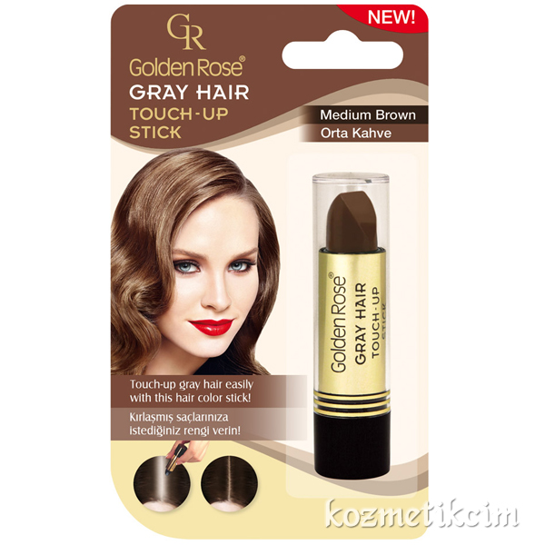 Golden Rose Gray Hair Touch-Up Stick Saç Beyaz Kapatıcı Orta Kahve