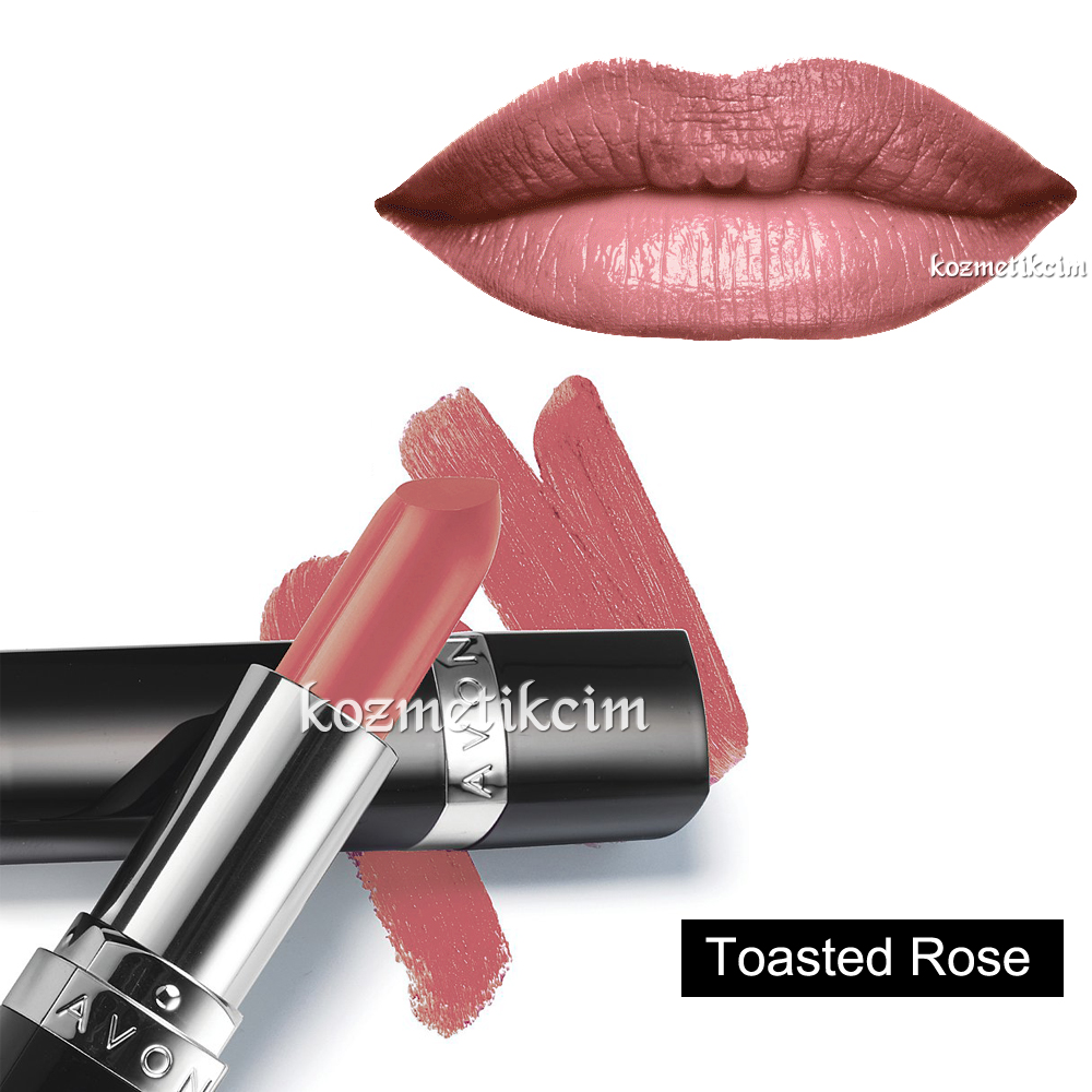 AVON Sevgililer Günü Özel Set Ultra Colour Ruj+Makyaj Çantası+Super Shock Maskara Toasted Rose