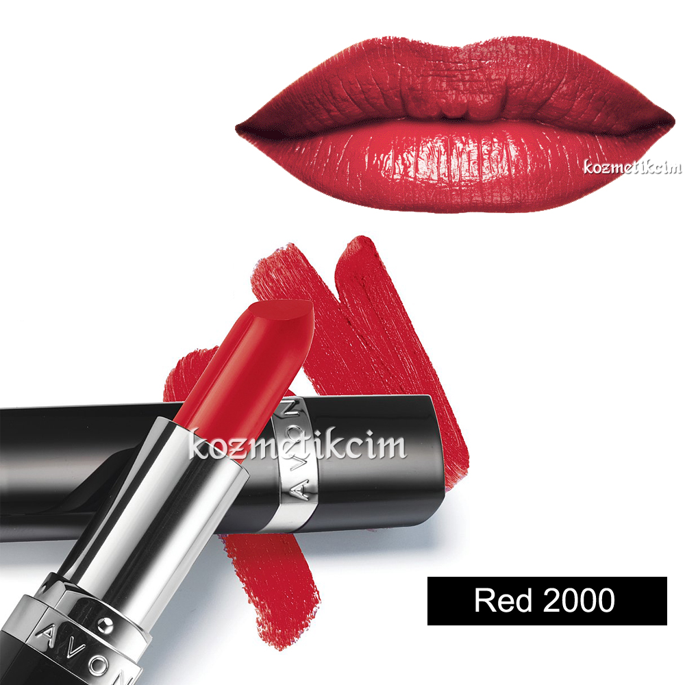 AVON Sevgililer Günü Özel Set Ultra Colour Ruj+Makyaj Çantası+Super Shock Maskara Red 2000