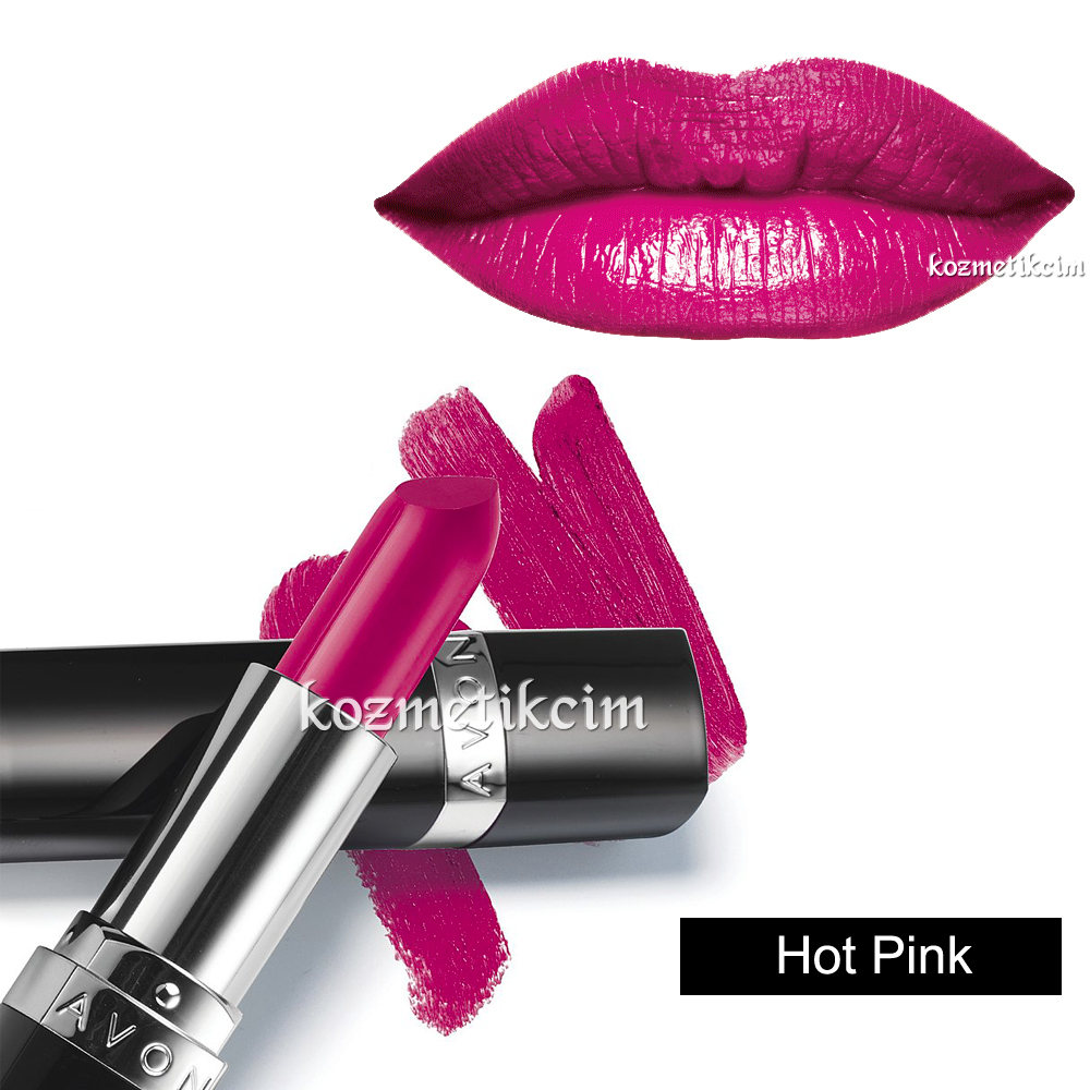AVON Sevgililer Günü Özel Set Ultra Colour Ruj+Makyaj Çantası+Super Shock Maskara Hot Pink