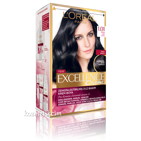 L'Oréal Excellence Creme Saç Boyası 1.01 Derin Saf Siyah