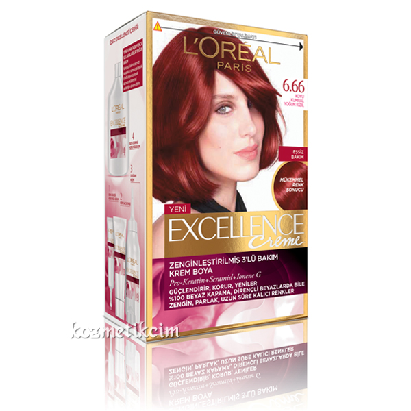 L'Oréal Excellence Creme Saç Boyası 6.66 Koyu Kumral Yoğun Kızıl