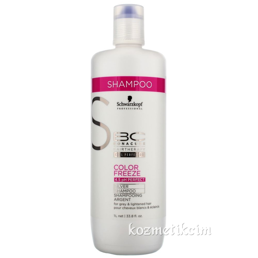 Schwarzkopf BC Bonacure Color Freeze Silver Shampoo -Beyaz ve Gri Saçlar İçin Şampuan 1000 ml