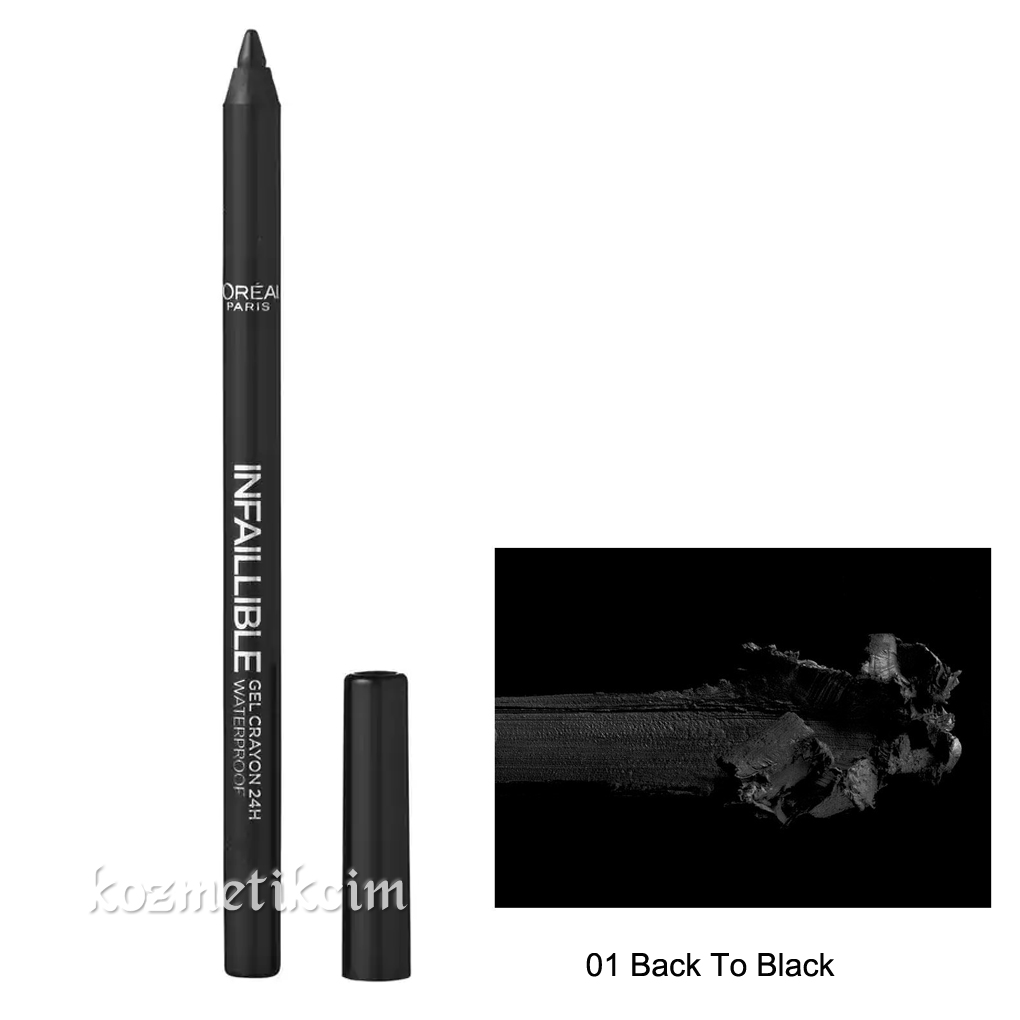 L'Oréal Infallible Gel Crayon Waterproof Eyeliner 01 Back To Black