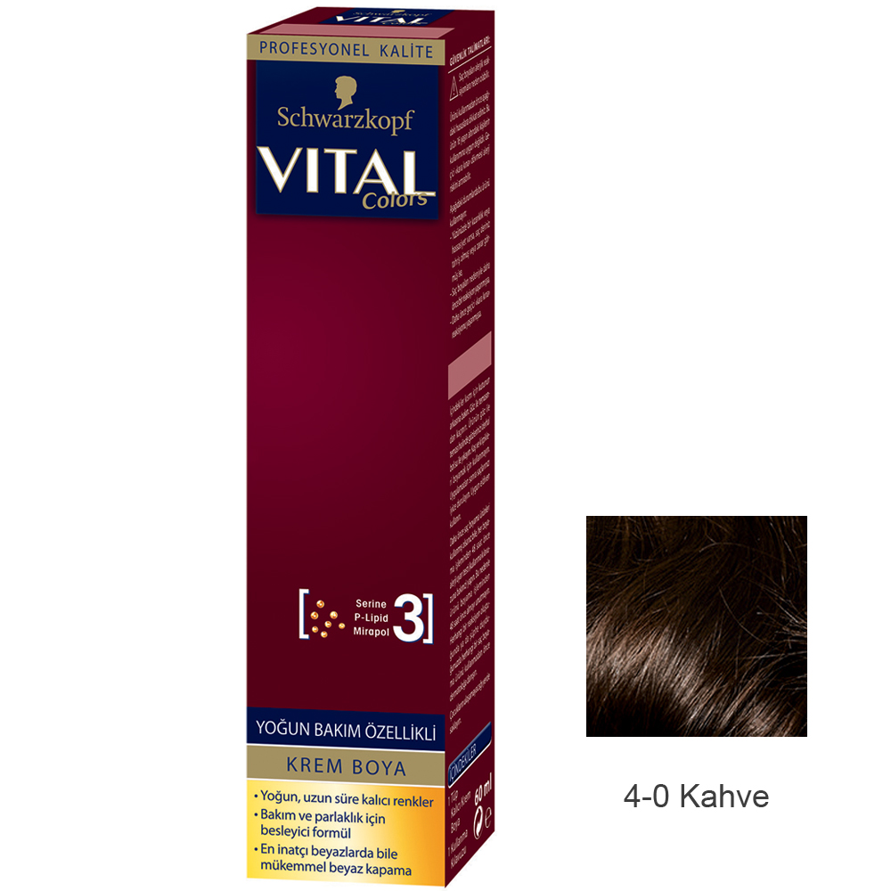 Schwarzkopf Vital Colors Krem Saç Boyası 4-0 Kahve