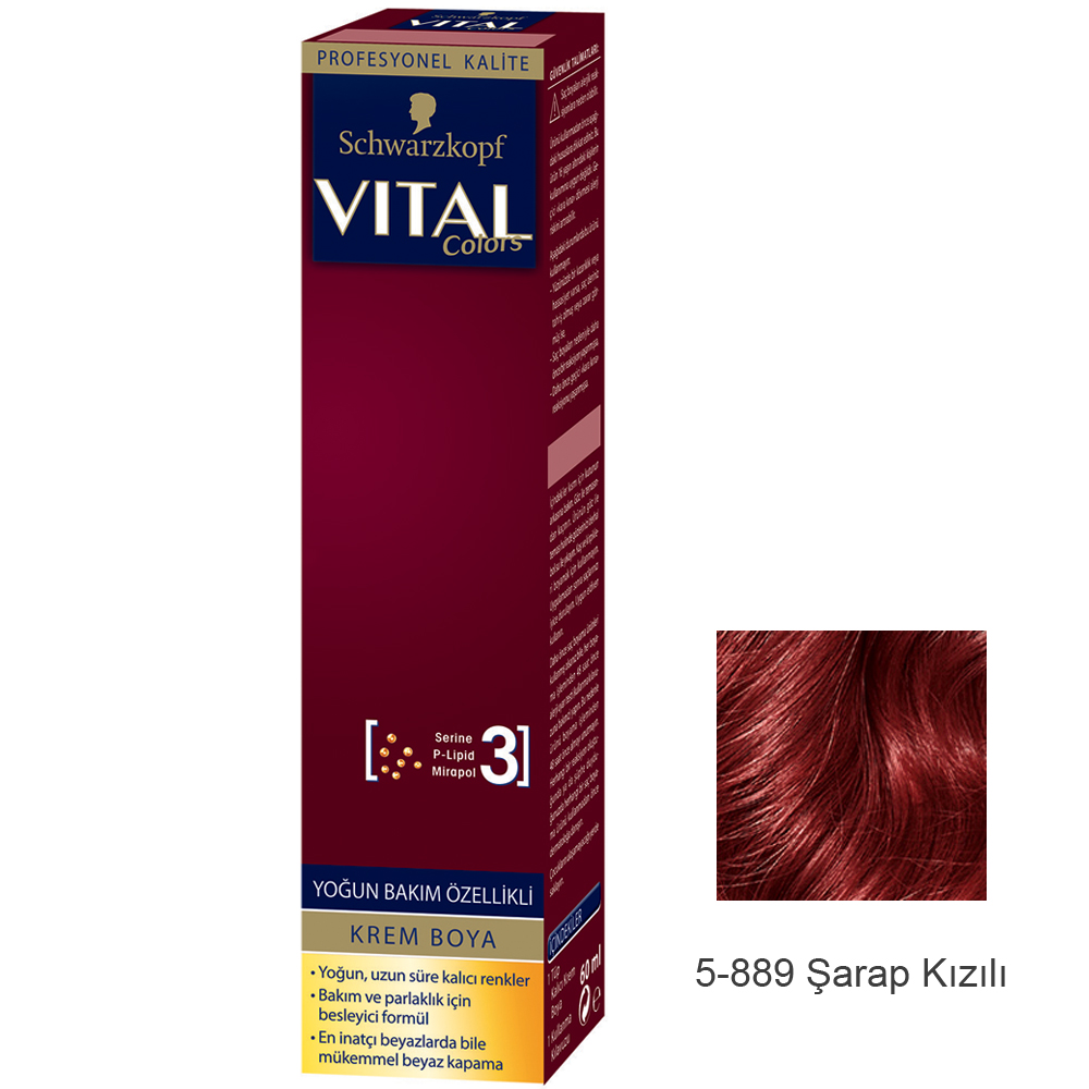 Schwarzkopf Vital Colors Krem Saç Boyası 5-889 Şarap Kızılı