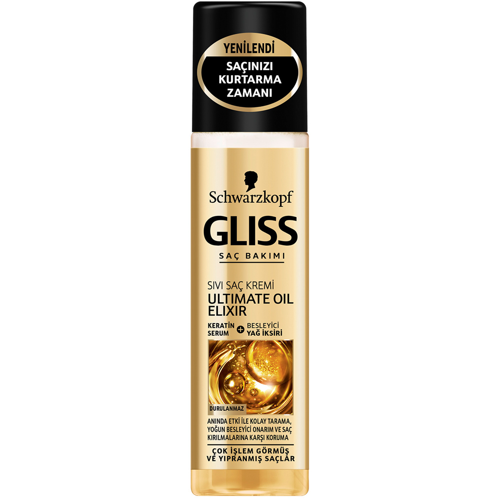 Schwarzkopf Gliss Ultimate Oil Elixir Çok İşlem Görmüş ve Yıpranmış Saçlar İçin Sıvı Saç Kremi 200 ml