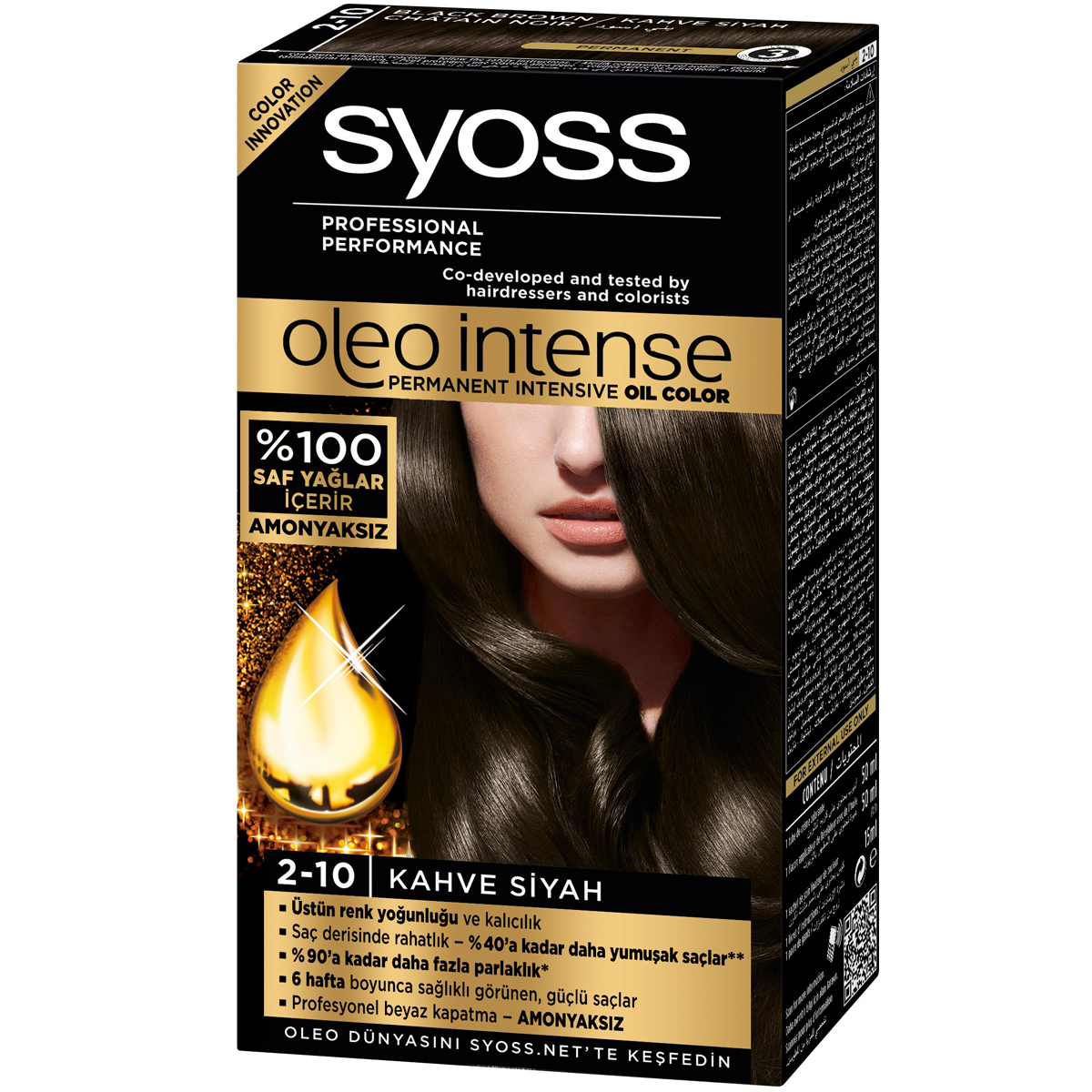 Syoss Oleo Intense Amonyaksız Saç Boyası 2-10 Kahve Siyah