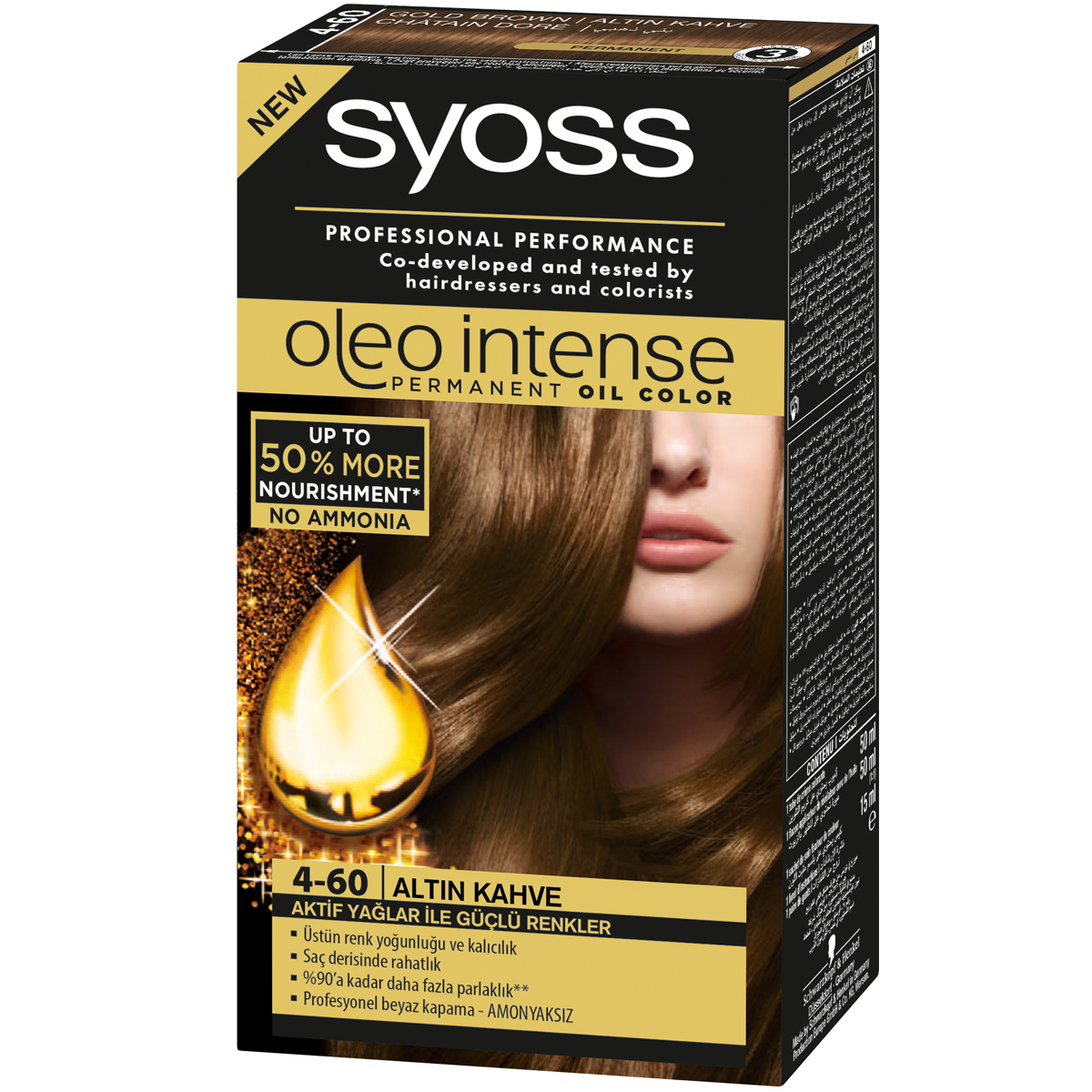Syoss Oleo Intense Amonyaksız Saç Boyası 4-60 Altın Kahve