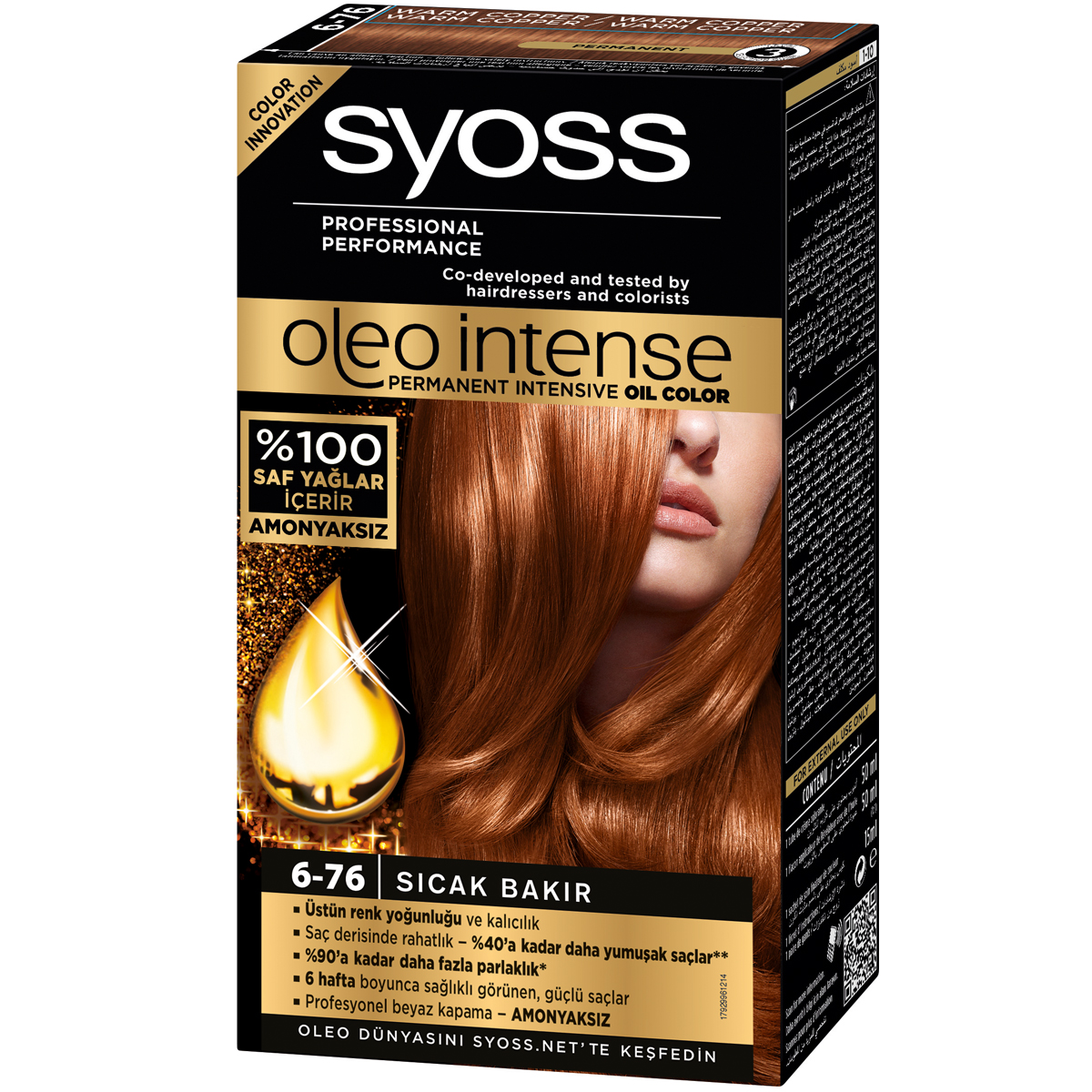 Syoss Oleo Intense Amonyaksız Saç Boyası 6-76 Sıcak Bakır