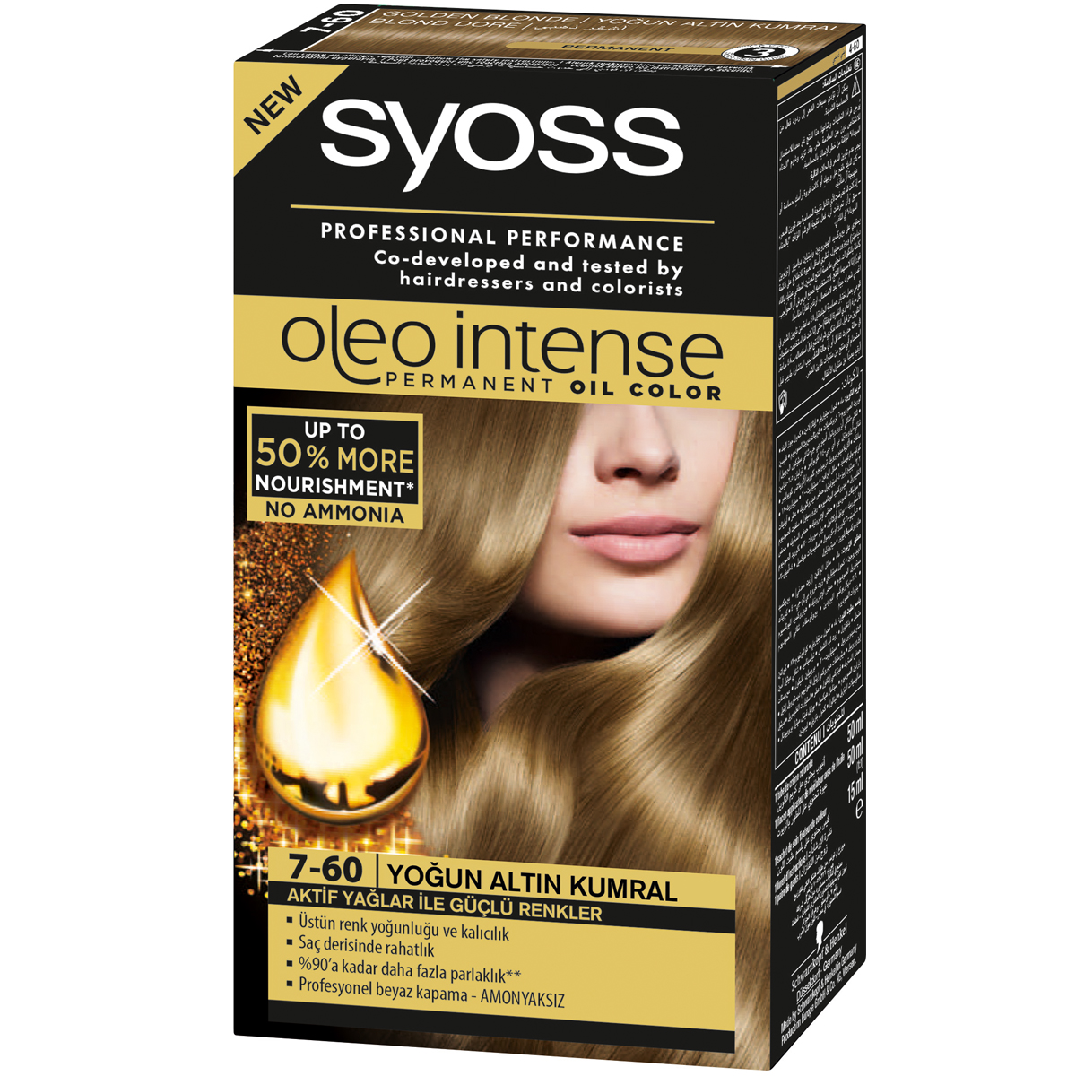 Syoss Oleo Intense Amonyaksız Saç Boyası 7-60 Yoğun Altın Kumral