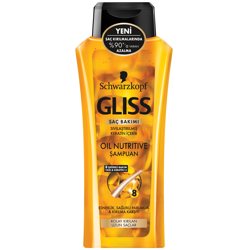 Schwarzkopf Gliss Oil Nutritive Kolay Kırılan Uzun Saçlar İçin Şampuan 400 ml
